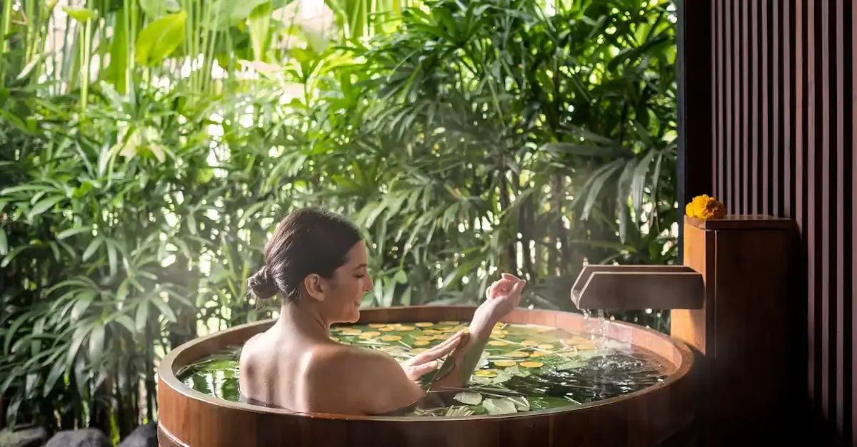 Pool oder whirlpool im garten